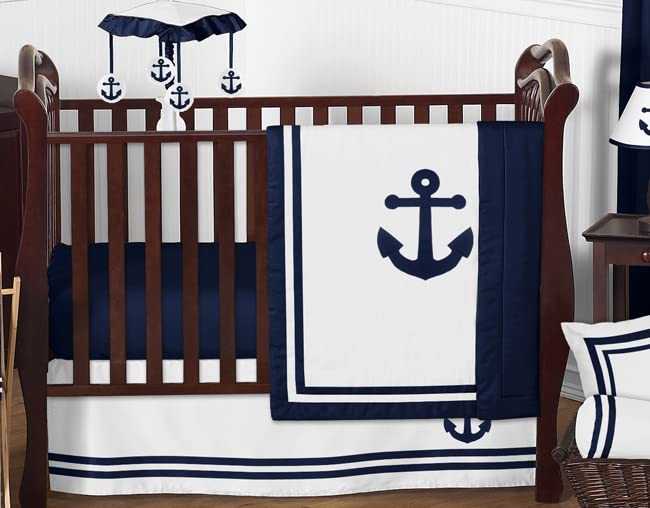 Sidra dalje Nautička mornarica i bijeli dječaci posteljina za bebe 11 komad krevetić Set