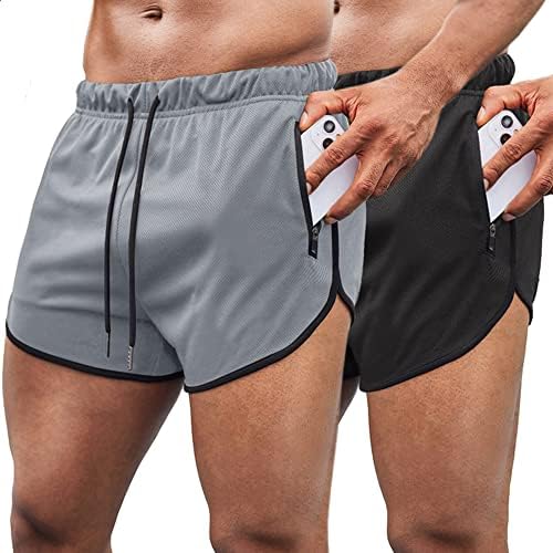 Coofandy Muškarci 2 pakovanja Trča za trke 3 inčne teretane Atletski kratke hlače sa džepovima sa patentnim