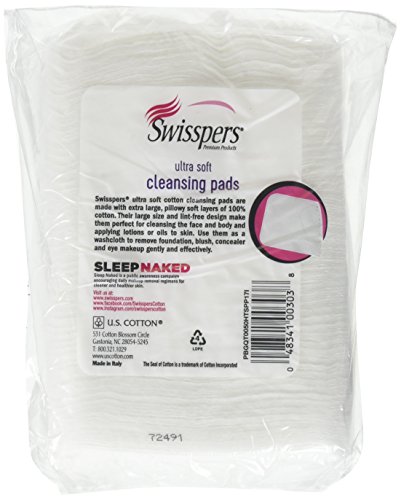 Swisspers Premium ultra mekani pamučni jastučići za čišćenje lica, 50 brojeva