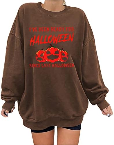 Halloween okrugli vrat Ležerne prilike ženske ispisane labave bluze dugih rukava okrugli vrat casual vrhovi
