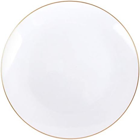 Plastične ploče za večeru od bijele večere - 10,25 | zlatni rim | paket od 10
