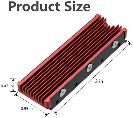 NVMe Hladnjaci za M. 2 2280MM SSD dvostrani dizajn hlađenja(crvena)