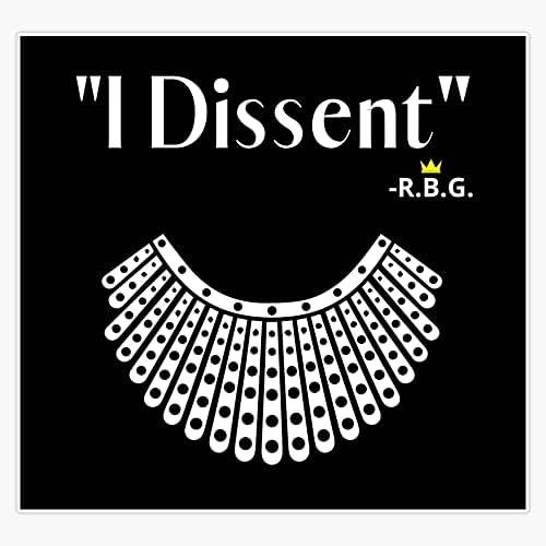 EB Store i Dissent Notorious RBG Golden Crown and Quote Black And White Design Branik naljepnica Vinyl