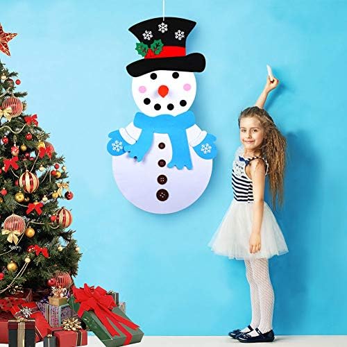 DIY komplet za igru božićnog snjegovića od filca sa 31 odvojivim ukrasima, zidnim visećim božićnim poklonima