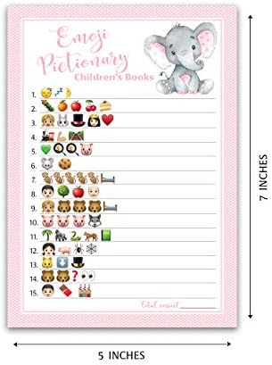 Pink Emoji Baby tuš igre - Pakovanje 25 - Emoji Pictionary COOKS Knjige Baby tuš igre, Djevojka