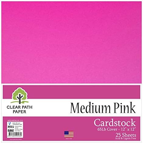 Paket - 4 Cardstock predmeti - 12 x 12 inča - poklopac 65LB - vruća ružičasta; Srednje ružičasta;