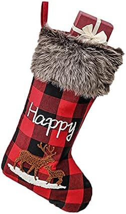 Božićne čarape Držači Crveni plaćeni crtani Porodični ukrasi Viseći čarape ukras za Xmas Holiday