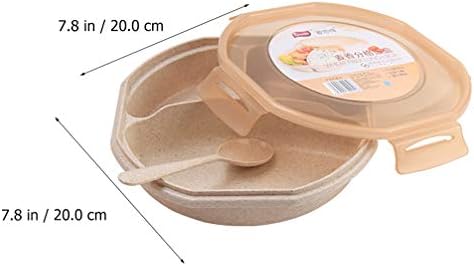 Doitool Bento kutija za djecu Japanski ručak Bento box odjeljak pšenična slama nepropusna ručka kutija