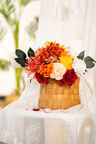 Chic Terracotta umjetno cvijeće Dahlia brunt narančasto cvijeće kombinira za DIY vjenčane bukete središnjim