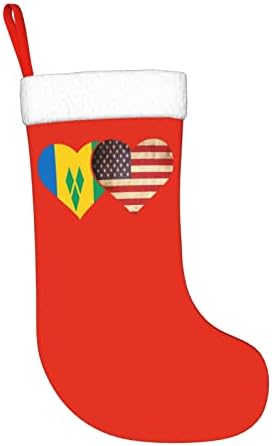 CutedWarf Saint Vincent GrenadineInes Američka zastava Božićni čarapa Xmas Dekoracija Klasik 18 inča kamin