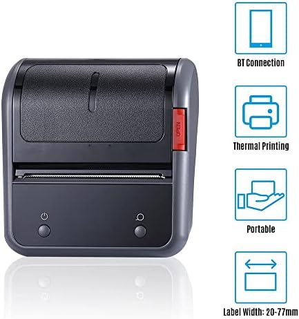 N / A prijenosni 80mm termo Label Printer Bt Label Maker Sticker Machine punjiva baterija kompatibilna