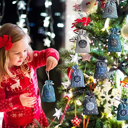Božićni kalendar 2022 za zabavu Božićni kalendar za višekratnu upotrebu mala torba sa slatkišima za