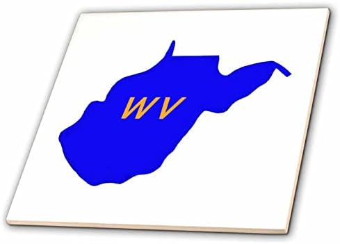 3drose slika države Zapadne Virdžinije u plavoj boji sa žutim zlatnim wv pločicama