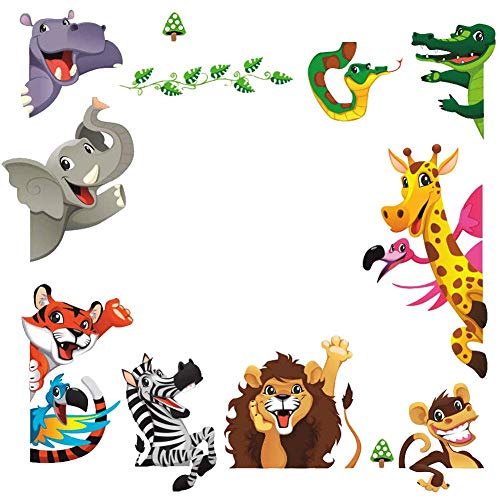 DEKOSH Kids Peel & amp; Stick Animal Wall Stickers | Fantasy Jungle tema Baby Nursery zidne naljepnice