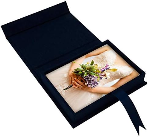 Koyal Veleprodaja Plute plave posteljina, 4 x 6-inčna memorijska kutija sa poklopcem, čuva Boudoir