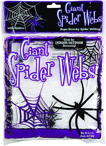 PMU Halloween Spider Webs Giant White 2oz W / 4 PKS PKG / 12