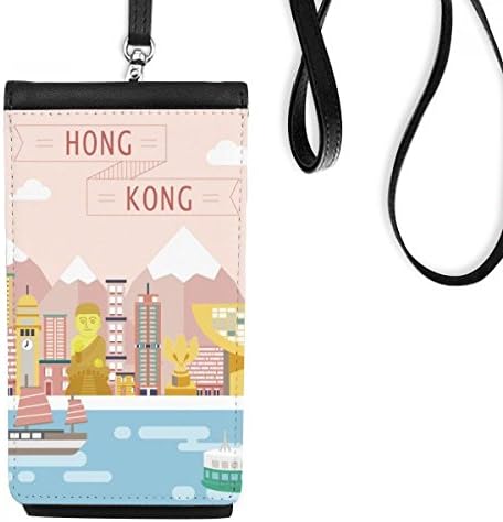 Hong Kong Tradicionalna posjeta luku Telefon novčanik torbica Viseći mobilni torbica Crni džep