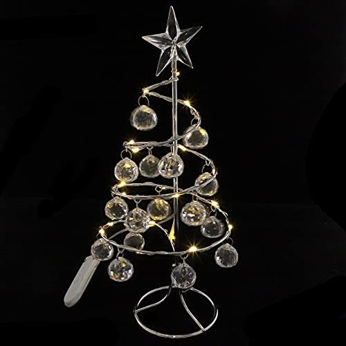 NUOBESTY Home Decor Iron Christmas Tree Light Crystal LED Božić tree Ornament Light up noćna lampa