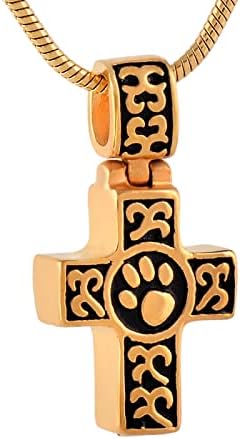 DOTUIARG pas / mačka Paw Print & amp ;Cross nehrđajućeg čelika spomen privjesci držite pet pepeo