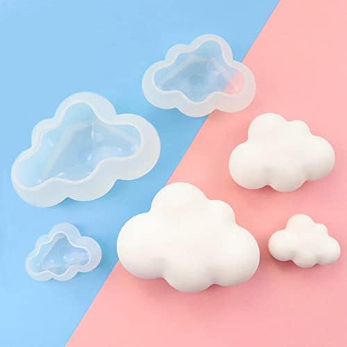 6 kom Oblik u oblaku Silikonski kalup, 3D Cloud Silikonski kalup oblak epoksidne smole kalupe DIY