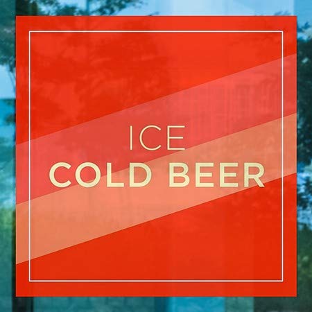 CGsignLab | Ledeno hladno pivo -Modern dijagonale prozor Cling | 12 x12