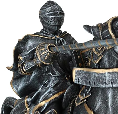 EBROS poklon srednjovjekovni turnir JUASTING odijelo oklopni vitez na teškim konjičkim kipom konjskih