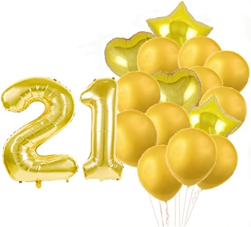 Slatki 21. rođendanski ukrasi za zabavu, zlatni broj 21 baloni, 21. folija milar baloni lateks