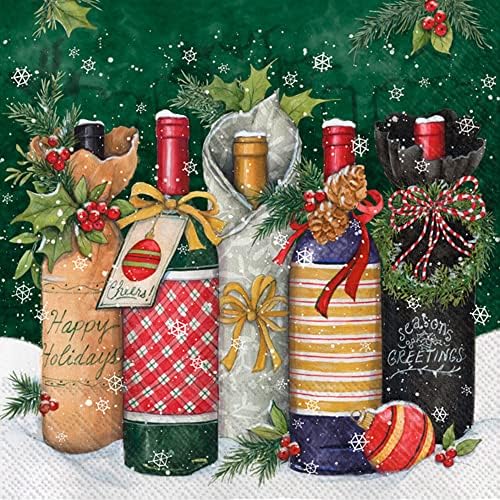 Boston International Ihr Winter Holibes Christmas 3-slojni papir salvete, 20-gromog ručak, zimski specijalci