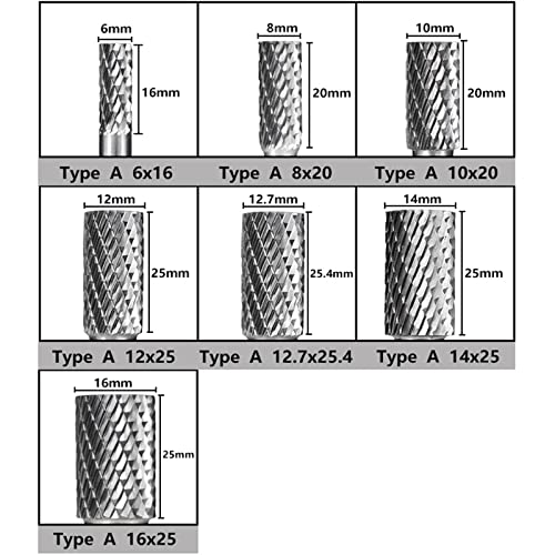 Dvostruko rezane rotacione turpije za metal prečnik 12-25, 4 mm 6mm drška Tungsten Carbide Burr Bit Rotary