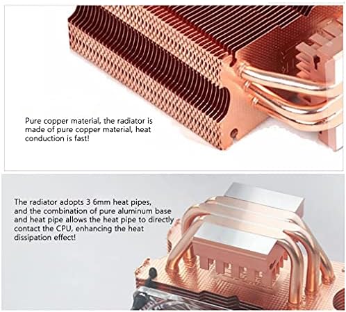 YIAAN CPU Cooler Fan CPU Cooler sa 3 direktnim kontaktom heatpipes bakar Heat Column Base i Fins CPU Air