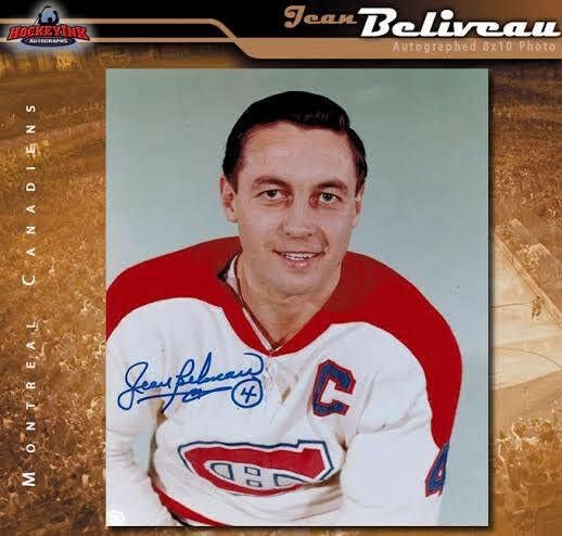 Jean Beliveau potpisao Montreal Canadiens 8 x 10 fotografija - 70498 - autogramirane NHL fotografije