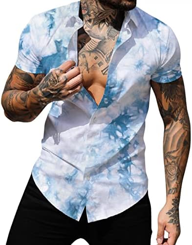 XXBR Ljetne košulje za muške, gumb s kratkim rukavima dolje ulice Modni grafički ispis labavi fit casual beach