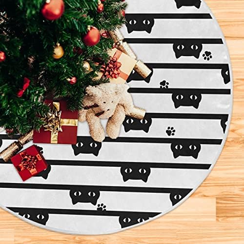 Oarencol crna mačka šapa Stripe božićno suknje 36 inča Slatka životinjska mačića Xmas Holiday
