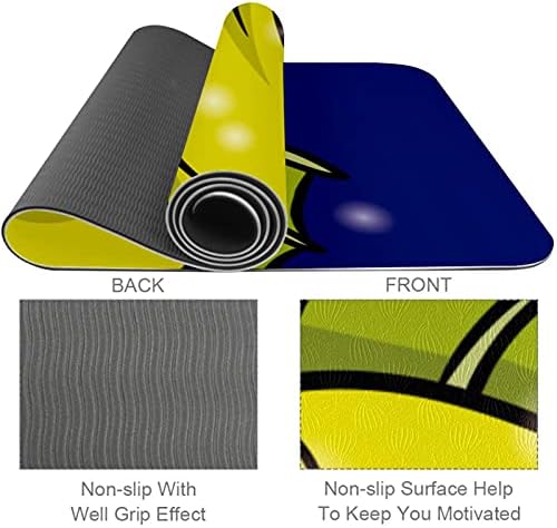 6mm Extra Thick Yoga Mat, žuta ribolovac riba Print Eco-Friendly TPE vježbe Mats Pilates Mat