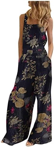 Cjhdym kombinezon za žene za izlaske elegantni cvjetni kombinezon za špagete remen rastezljive široke pantalone