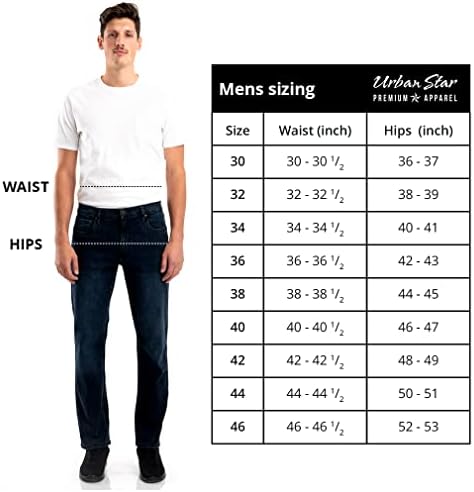 Urban Star Slim Fit Muške traperice - Suspenzirane tkanine konusne hlače za muškarce - Premium