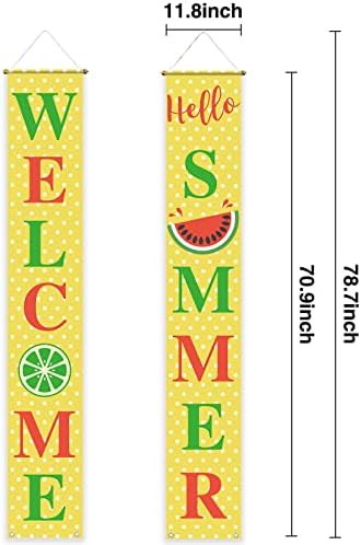 FunnyTree Hello Summer Party Banner Dobrodošli potpisao sa igračom Ljetomelonski limun Aloha ukras set na