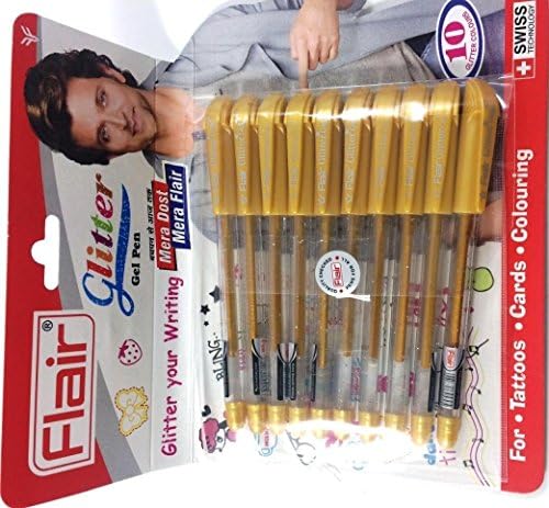 Pakovanje od 100 Xtra Sparkle Golden Glitter Gel 10 olovka za umjetnost i zanat za kreativnu djecu