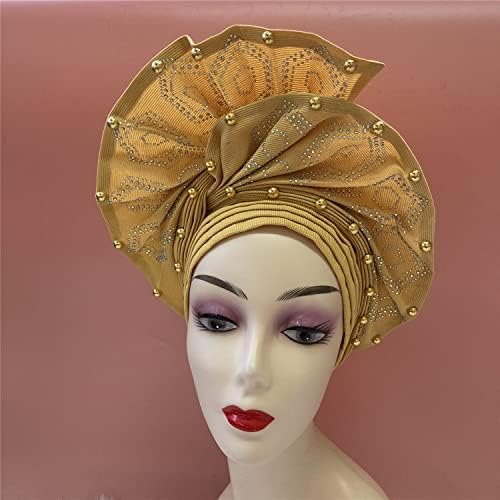 Nigerian ASO Oke Auto Gele Headtie već je napravio afričke glave za žene glave turbanska kapa femme pokrivala