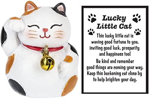 Sreća mačka, azijska mahala ruka, smeđa i bijela kaliko džepna šarm i priča, pribor za dekor ili pokloni Maneki
