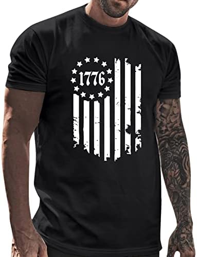 POLNHDLT Muška majica, SAD uznemirena Zastava Muška majica Patriotska Američka majica kratki