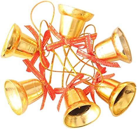 Riqingy 6pcs Dekorativni luk zvona privjesak božićno drvce viseći ukrasi Božićne atmosfere ukras zlatni mini