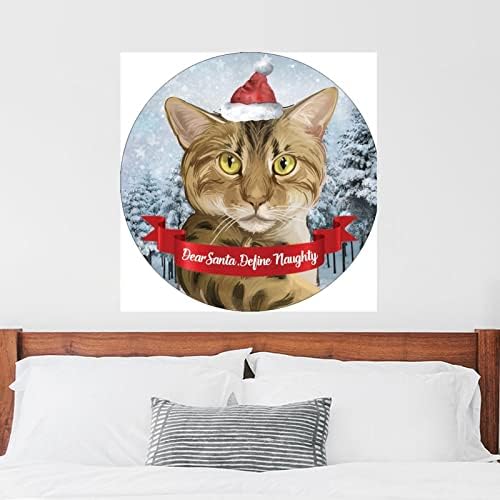 Mačka u Božićnom šeširu Dragi Santa, Definirajte nestašne naljepnice za sobu zid citata naljepnice