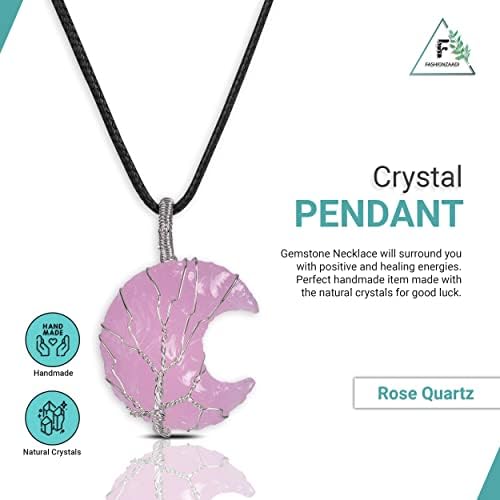 Kristalno stablo života - pozitivni energetski kristali - ružičasto kvarc - ružičasti kristal - Mresni ogrlica