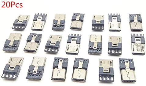 20 kom Micro USB muški tip B 5-pinski priključak za priključak za priključak