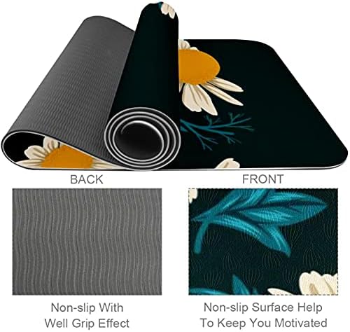Siebzeh Flowers tamna boja Premium Thick Yoga Mat Eco Friendly Rubber Health & amp; fitnes Non
