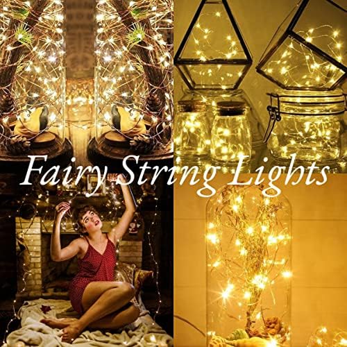 Halloween Fairy svjetla, ukupno 4 paketa 66ft 200 LED Mini Led Svjetla bakarna žica Zvjezdana bajkovita