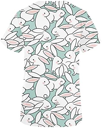 Top T Shirt za žene jesen ljeto kratki rukav 2023 Vneck grafički rad piling sretan poklon uniforma Uskrs Top