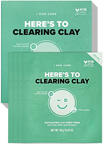 I dew CARE Clay sheet Mask-evo za čišćenje gline, 4 EA + Hydrocolloid Acne Pimple Patch Trio - Upoznajte