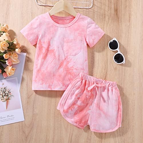 Aruzig toddler baby Girl Outfit za djecu Tie-dye T-Shirt kratki rukavi šorc odijelo Outfit 2kom ljetni